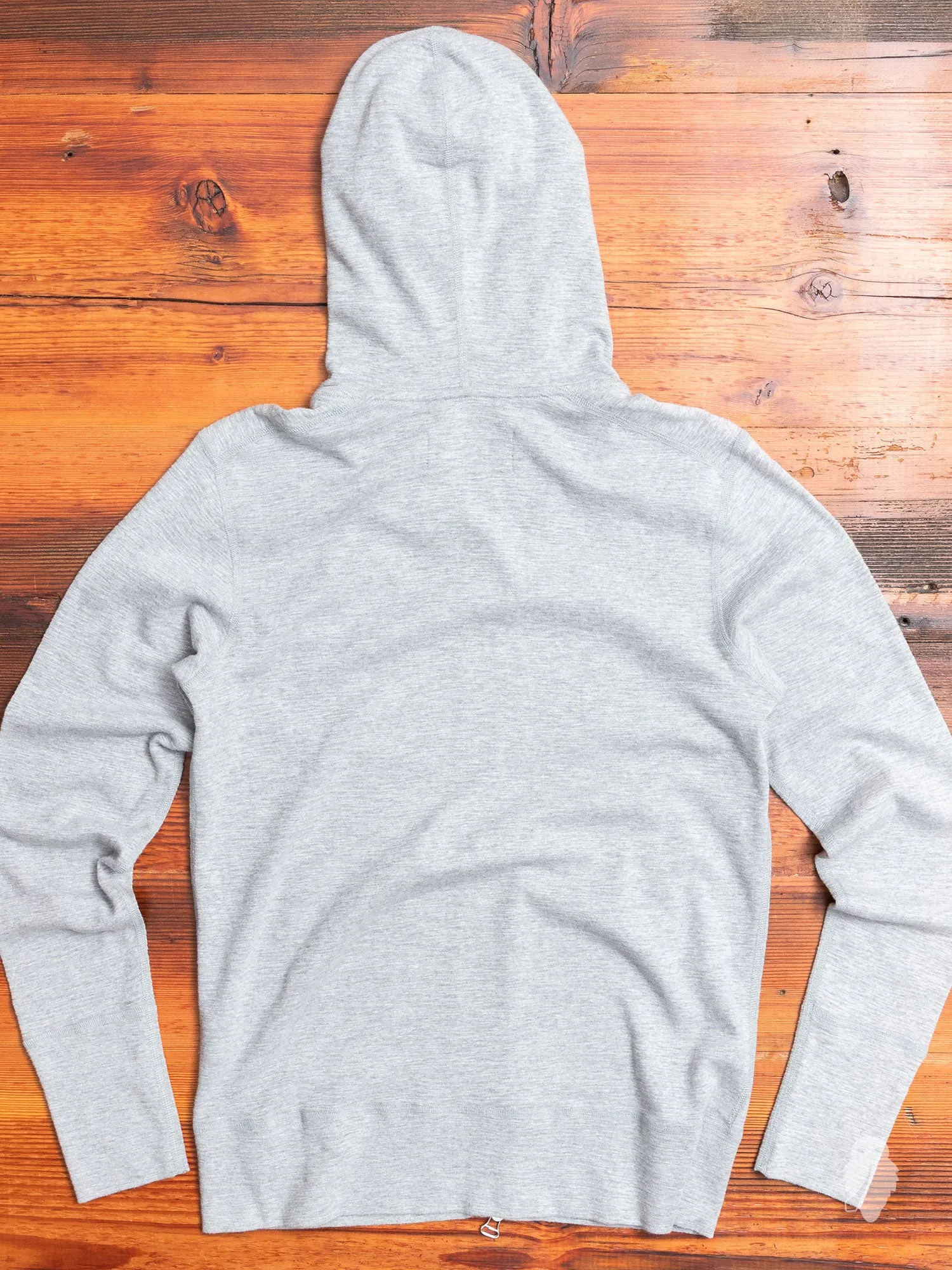 1x1 Slub Zip Hoodie in Heather Grey