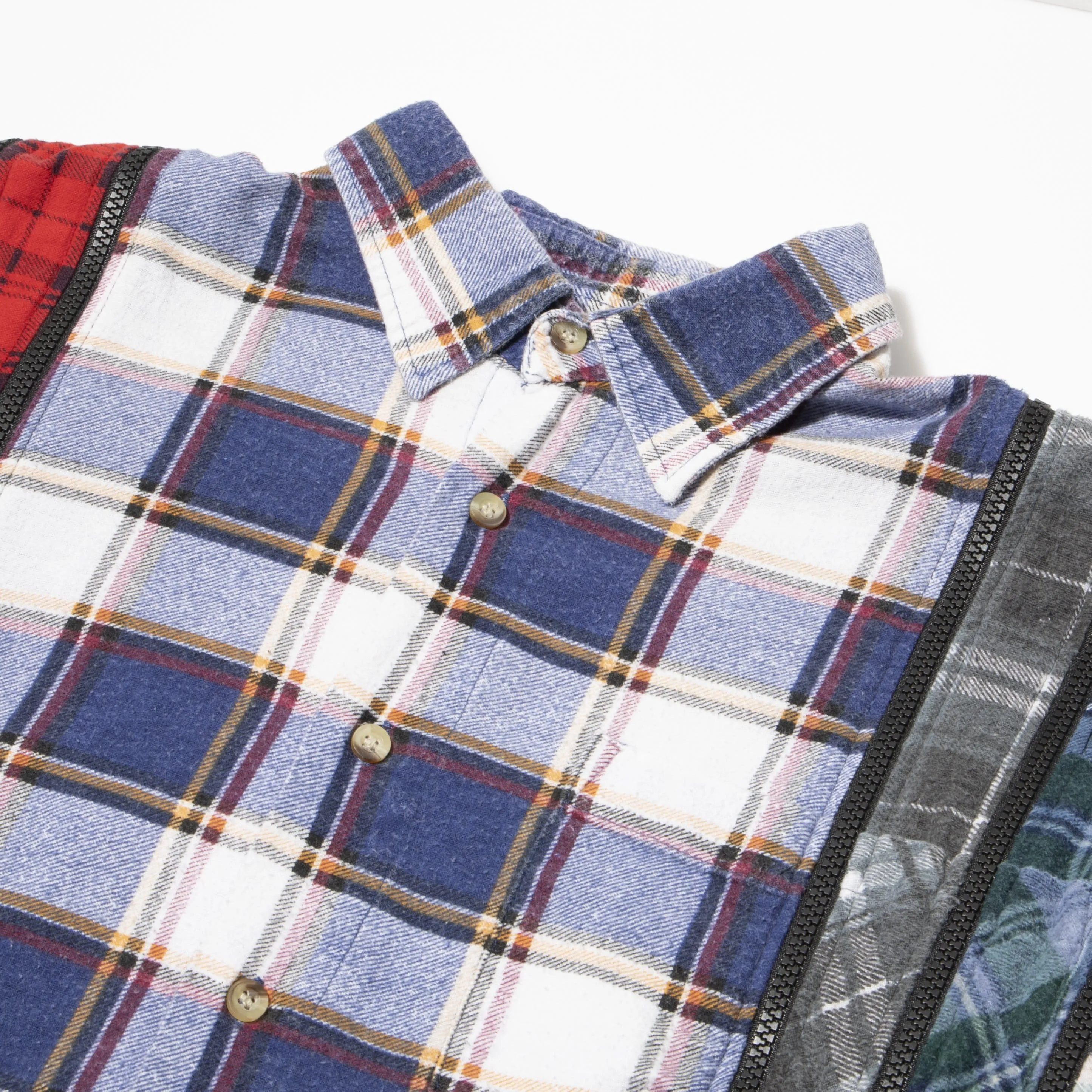 7 CUTS ZIPPED WIDE FLANNEL SHIRT SS21 3