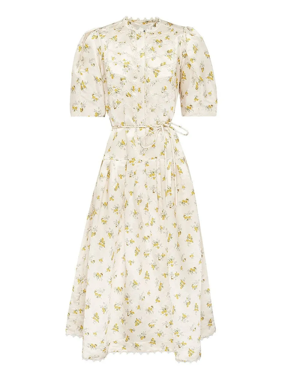 Alemais Bea Midi Dress in Ivory