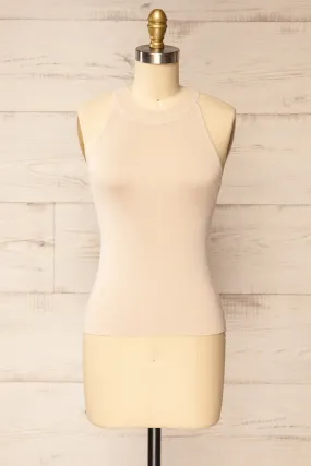 Altrincham Beige | Halter Neck Knit Top