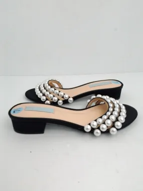 Betsey Johnson Women's Dara Black/Pearl Mule Sandal Size 7.5 M