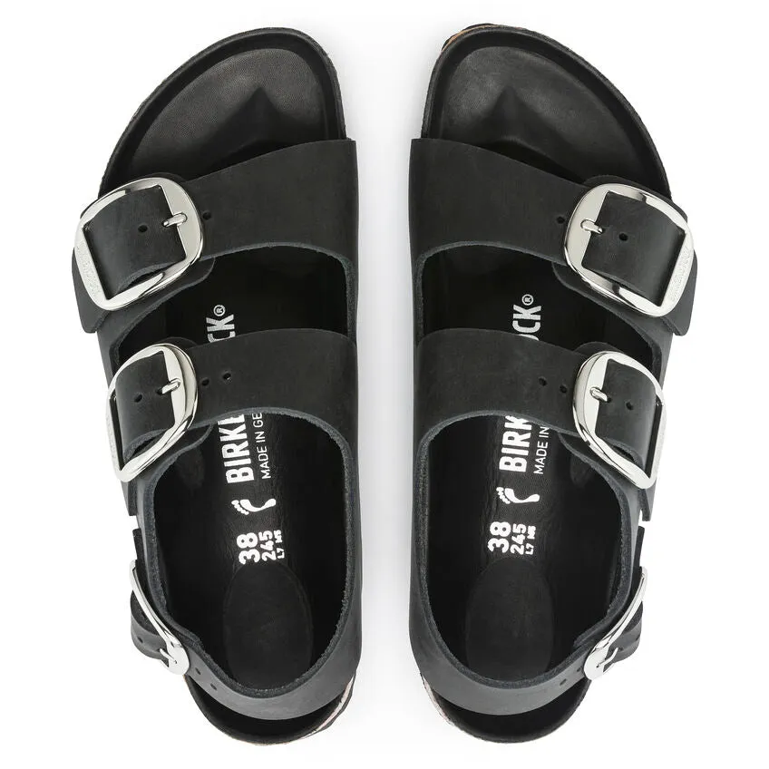 Birkenstock Milano Big Buckle Black Oiled Women's