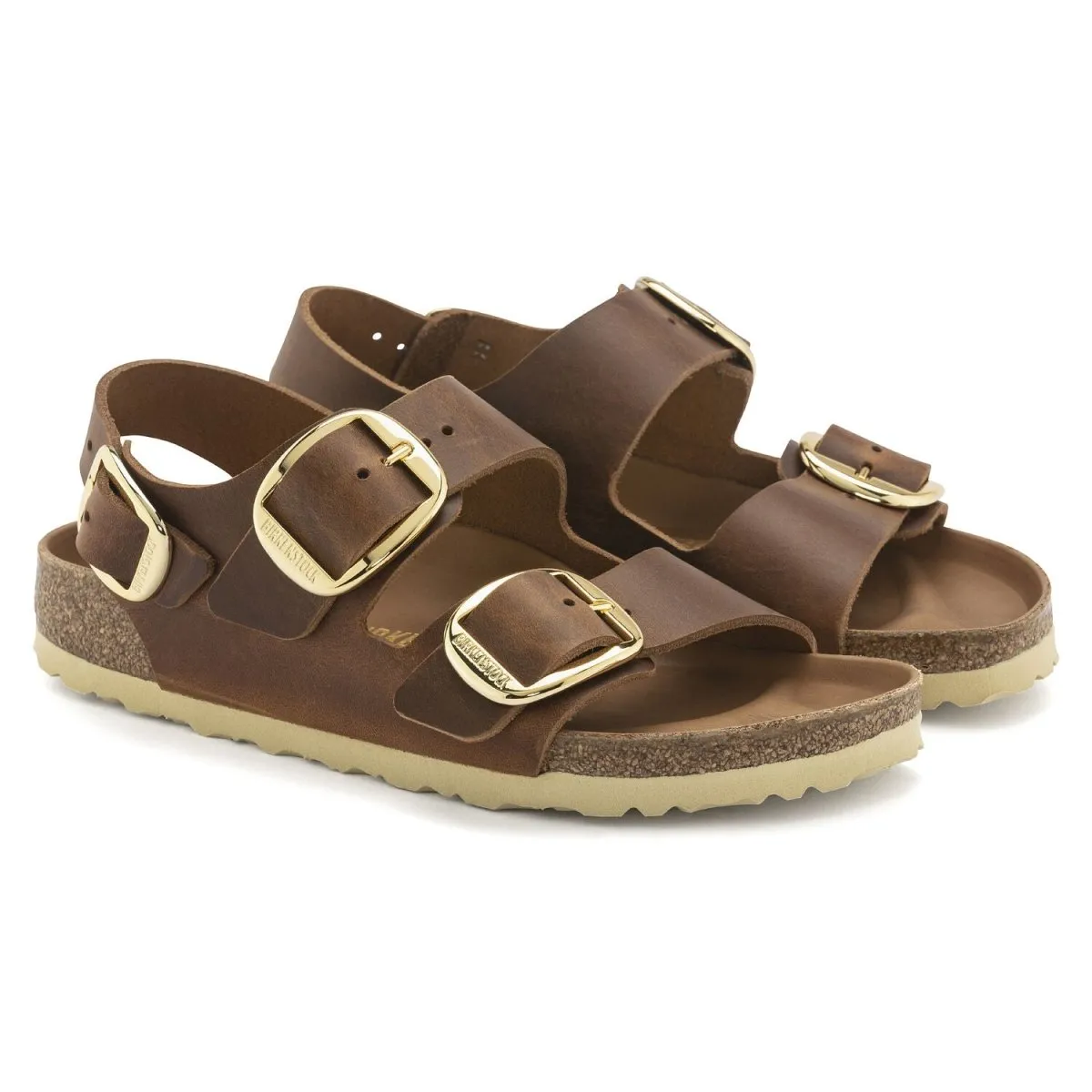 Birkenstock Women's Milano Big Buckle Cognac Oiled Leather