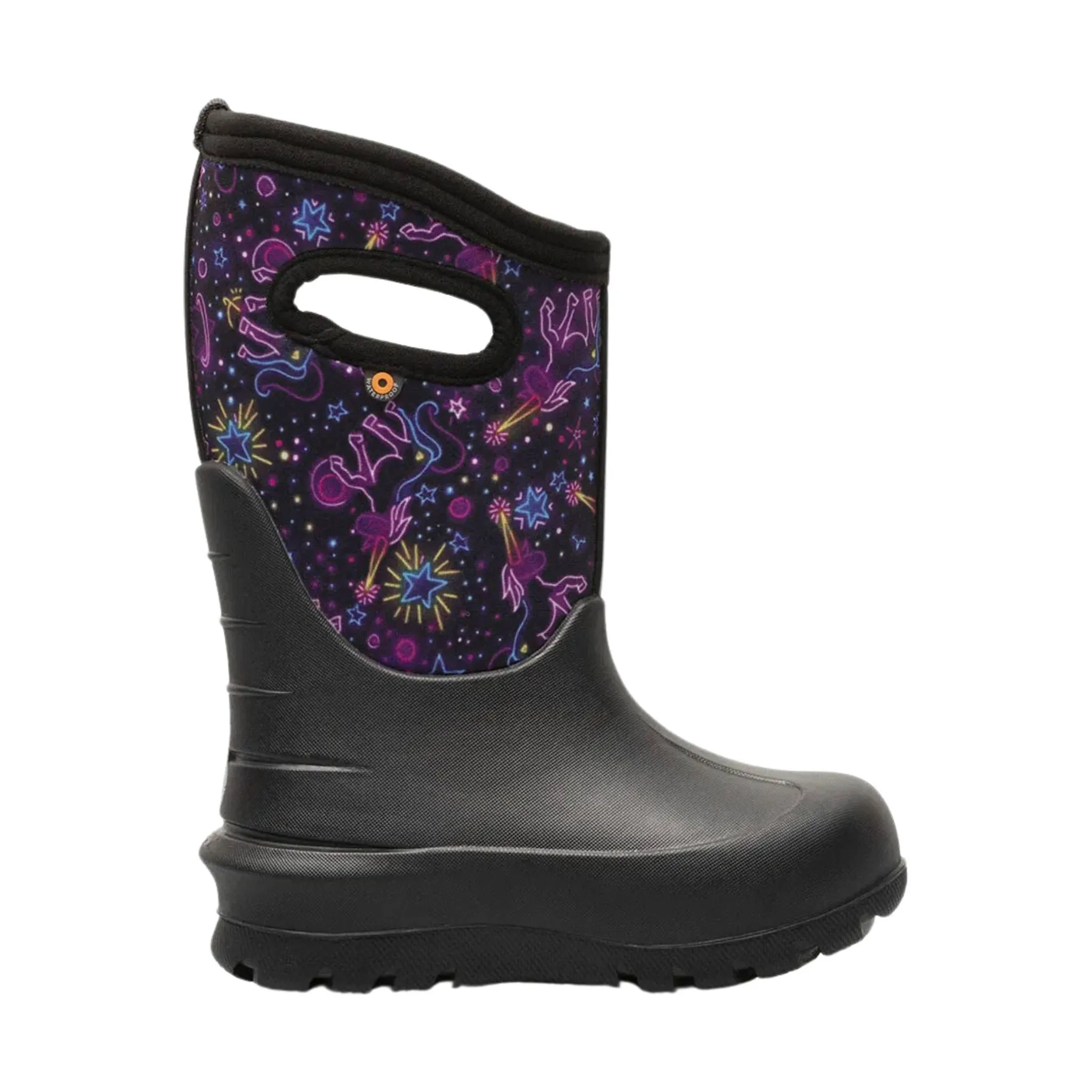 Bogs Kids' Neo Classic Neon Unicorn Waterproof Winter Boots - Black Multi - ONLINE STORE CREDIT/EXCHANGE ONLY