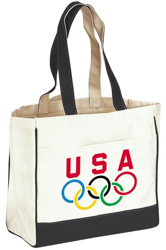 Custom Canvas Tote Bag With Front & Inside Pocket