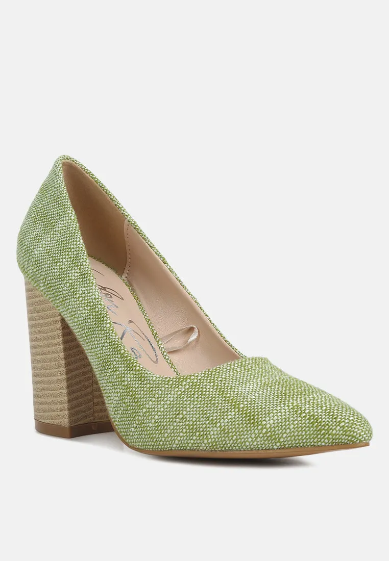 Elsie Canvas Block Heel Pumps By Ruw