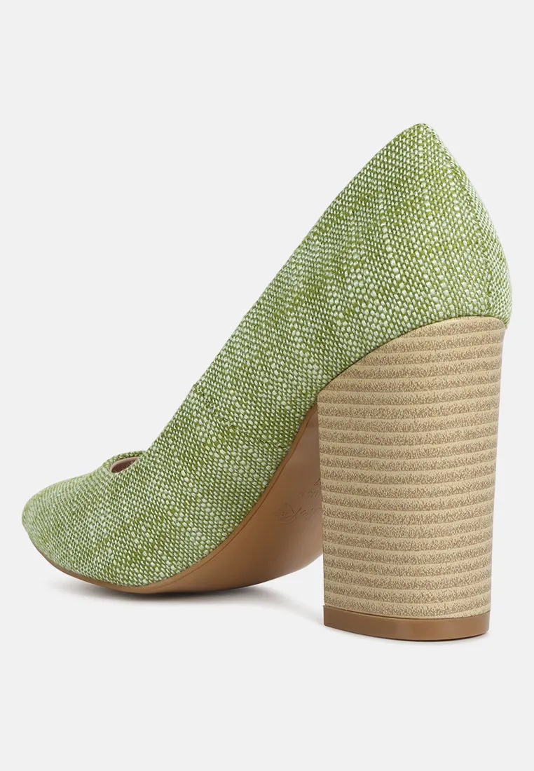 Elsie Canvas Block Heel Pumps By Ruw