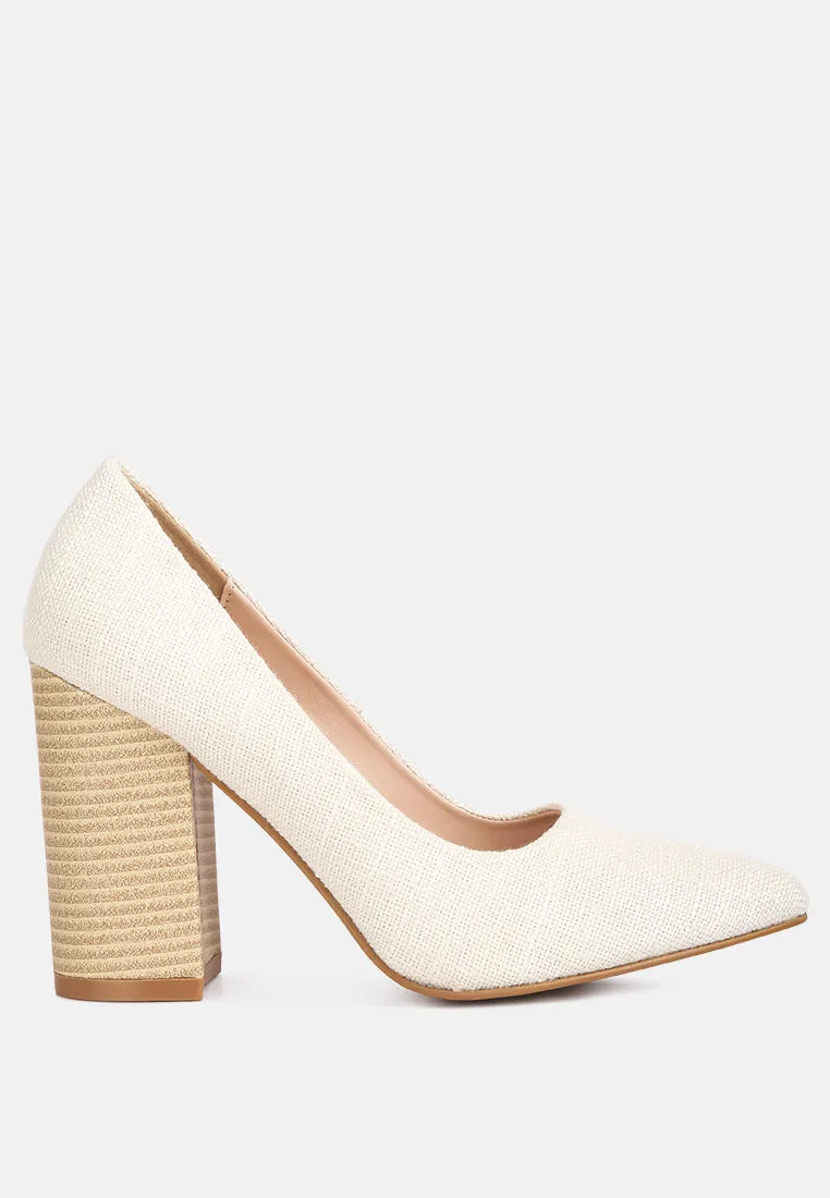 Elsie Canvas Block Heel Pumps By Ruw