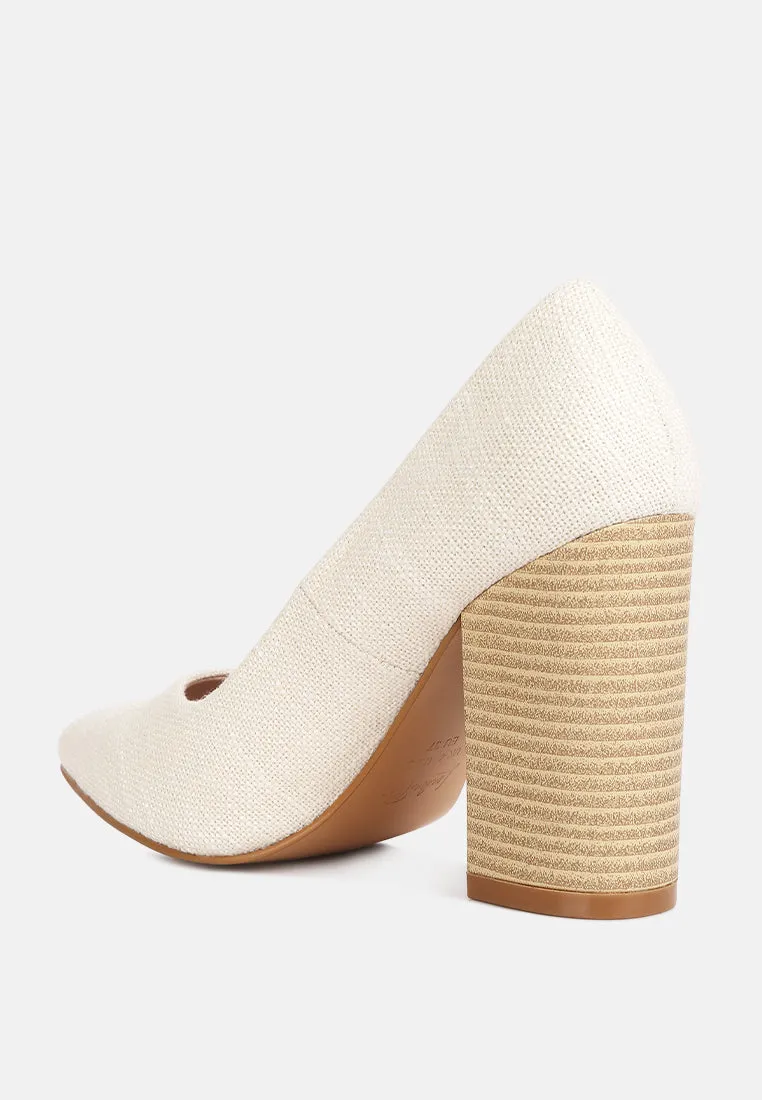 Elsie Canvas Block Heel Pumps By Ruw