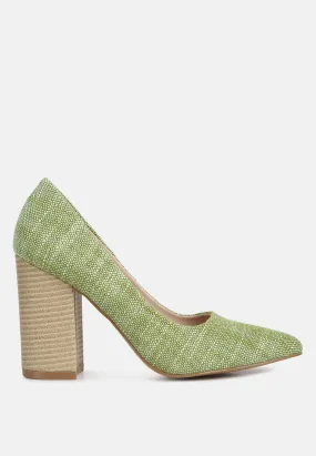 Elsie Canvas Block Heel Pumps By Ruw