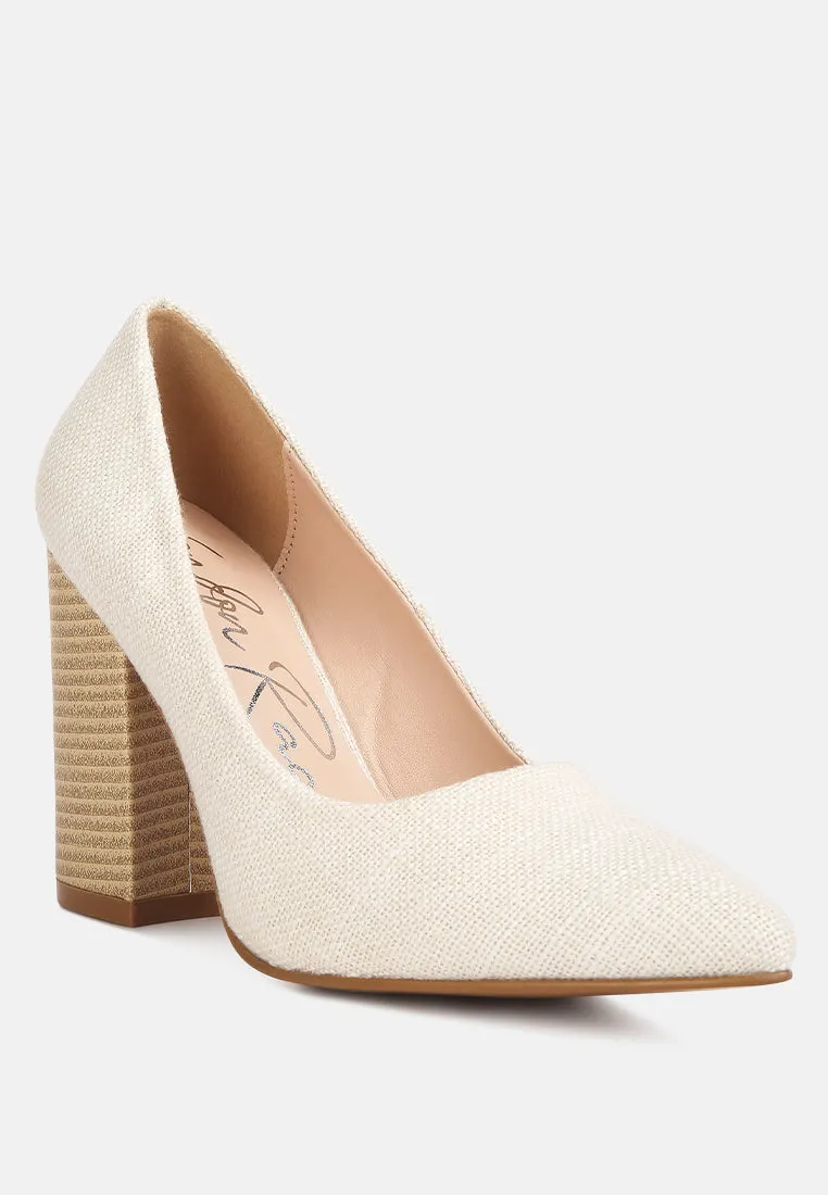 Elsie Canvas Block Heel Pumps By Ruw