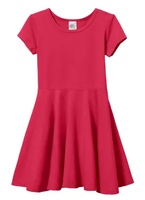 Girls Soft Cotton Jersey Short Sleeve Twirly Dress | Candy Apple