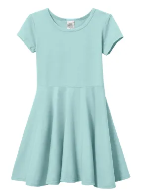 Girls Soft Cotton Jersey Short Sleeve Twirly Dress | Wave