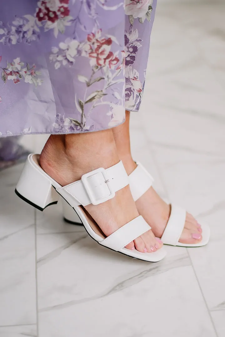 Kennice Slip On Block Heel | White