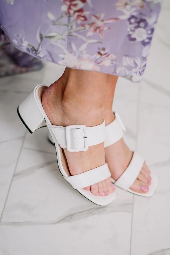 Kennice Slip On Block Heel | White