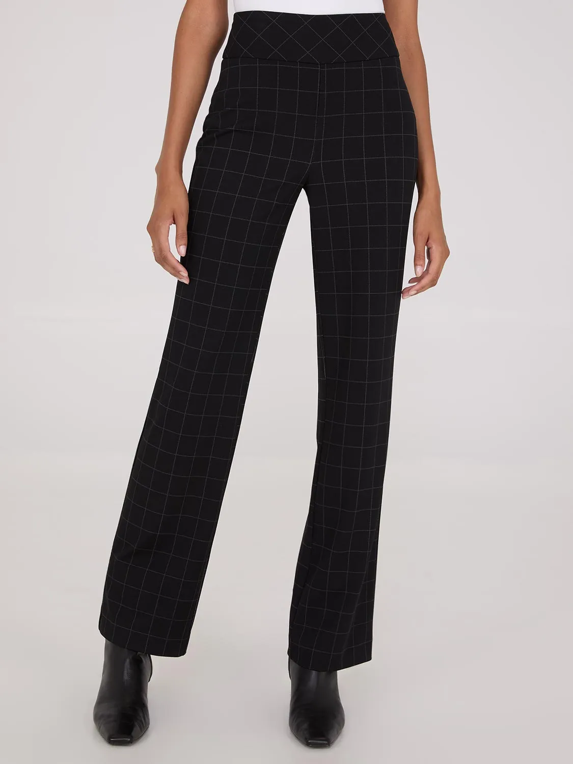 Plaid Wide Waistband Pants