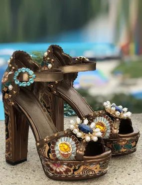 SPANISH MAGIC Block-Heel Sandals