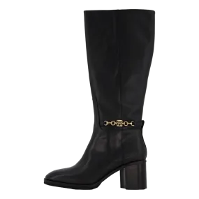 Th Chain Leather Long Boot Black